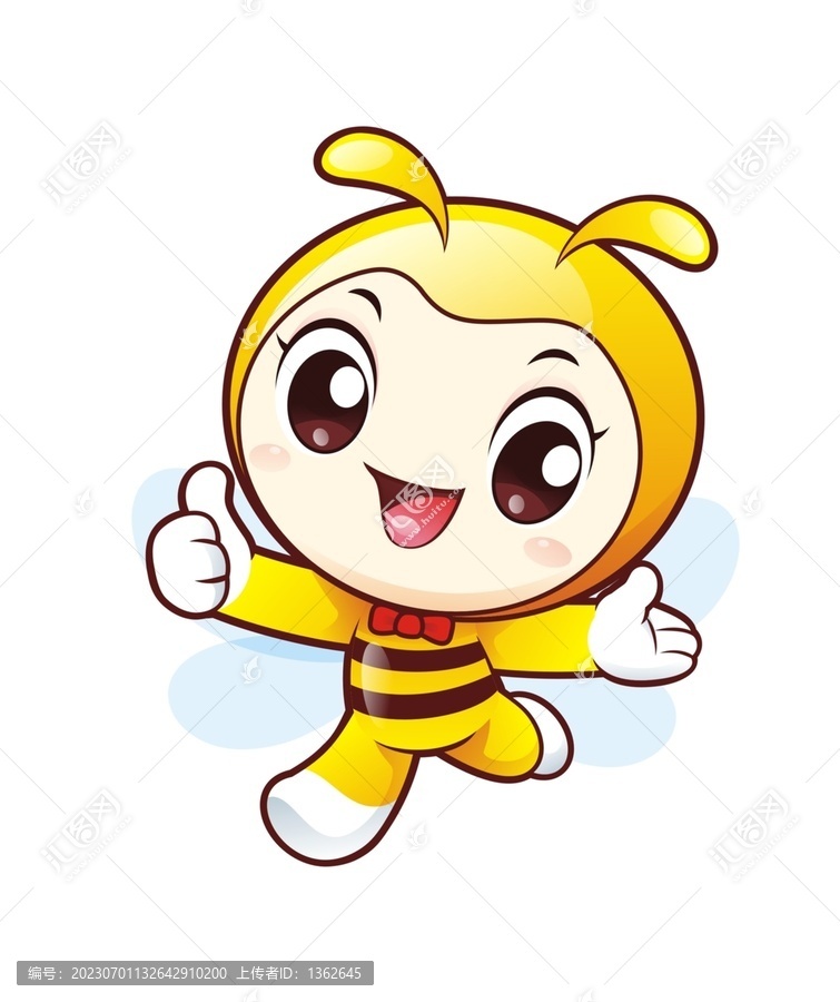 卡通可愛小蜜蜂向前奔跑