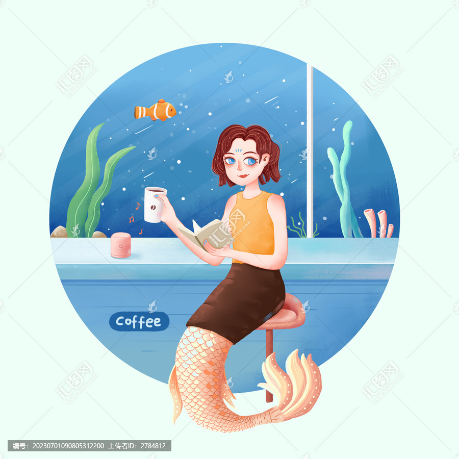 美人魚插畫