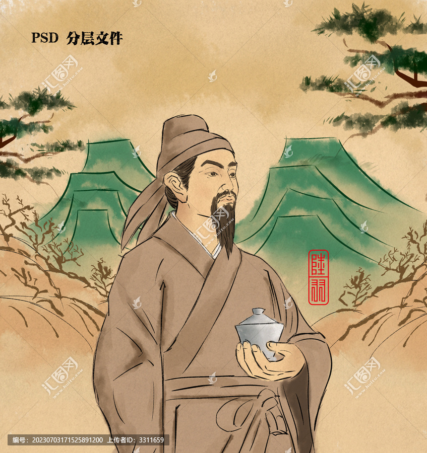 陸羽畫像