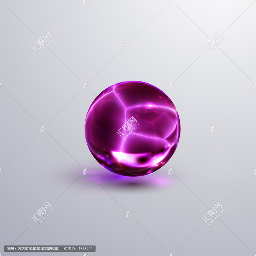 写实透明球体素材,桃紫色弹珠或玻璃球