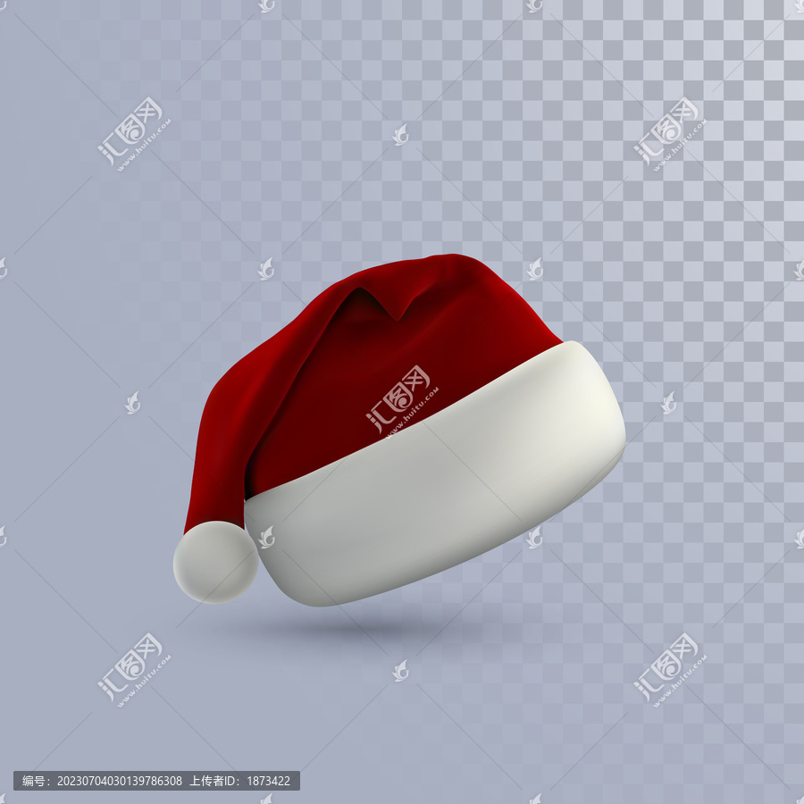 写实圣诞老人的红色帽子素材