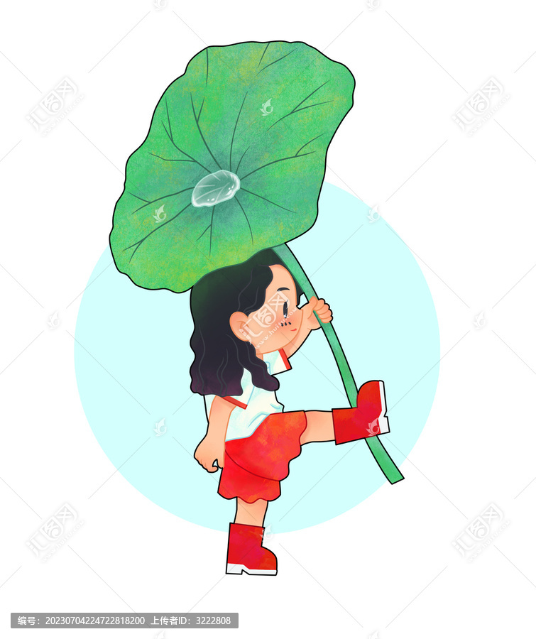 荷葉傘和女孩