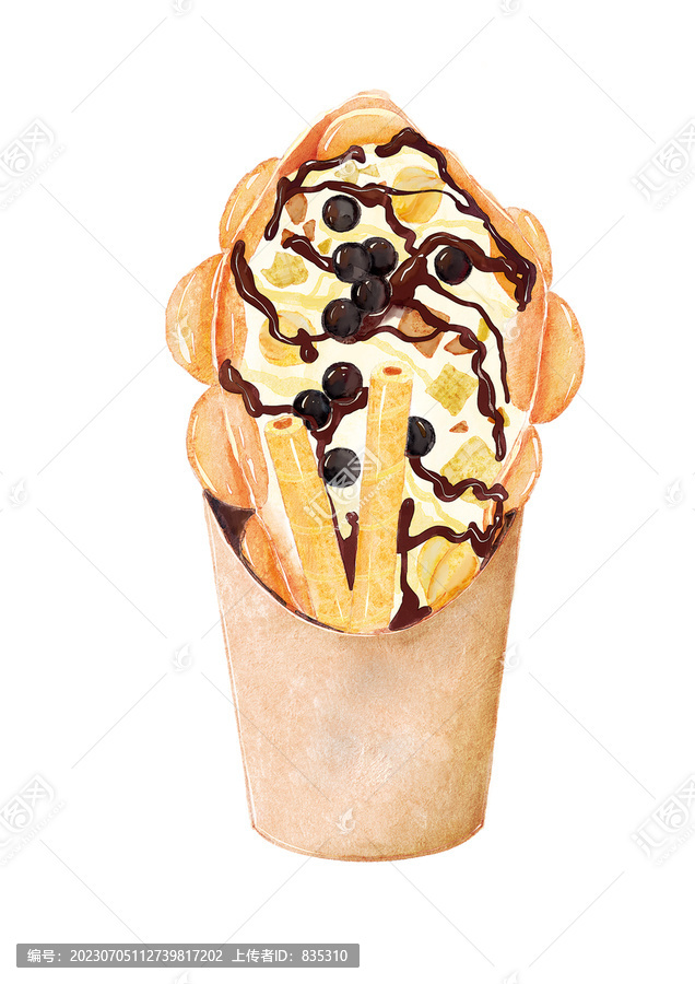 手繪美食雞蛋仔插畫