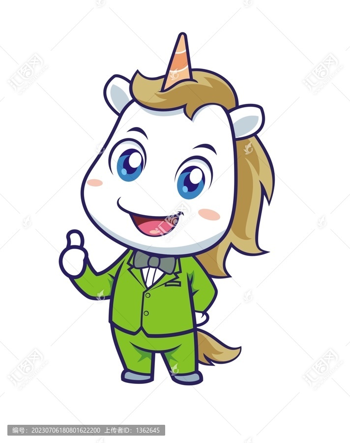 卡通可愛小獨(dú)角獸點(diǎn)贊