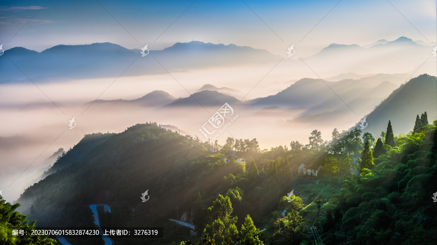 原生态小山村仙境云海风光