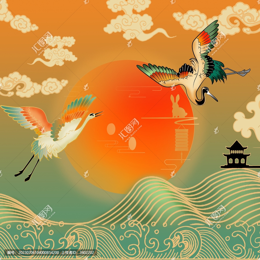 祥云瑞鶴圖