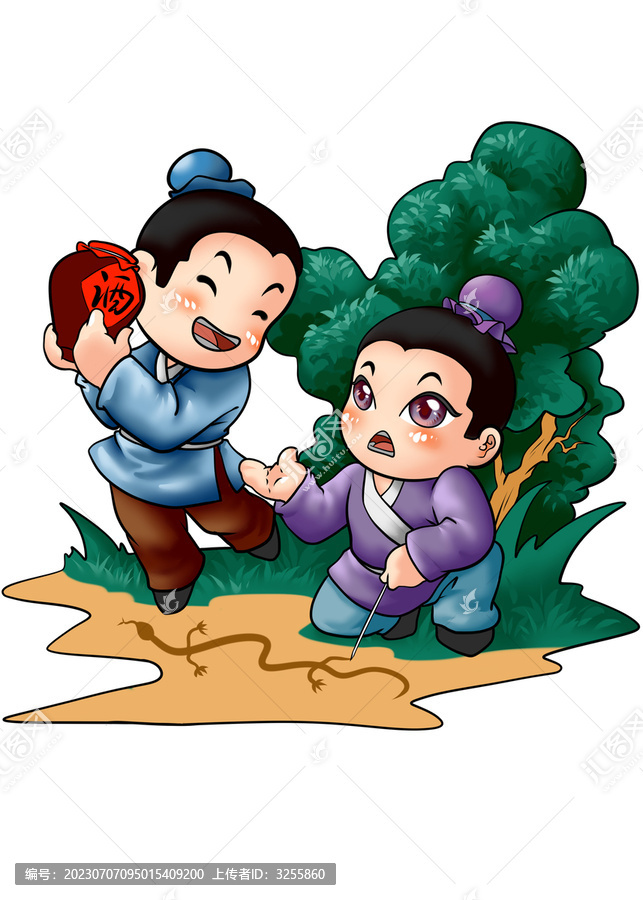 畫蛇添足成語故事插畫