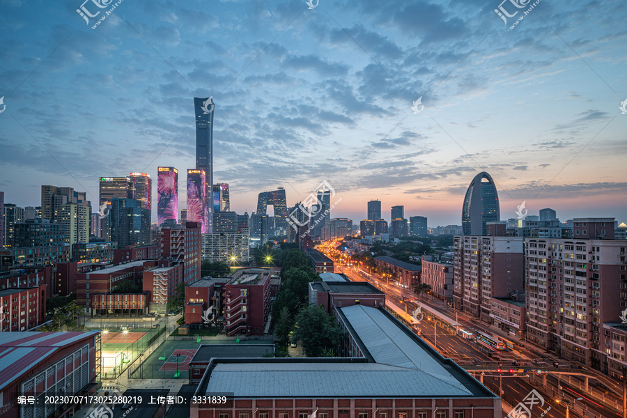 北京国贸cbd地标建筑全景