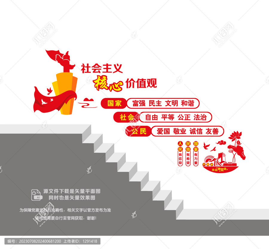 核心價值觀階梯墻
