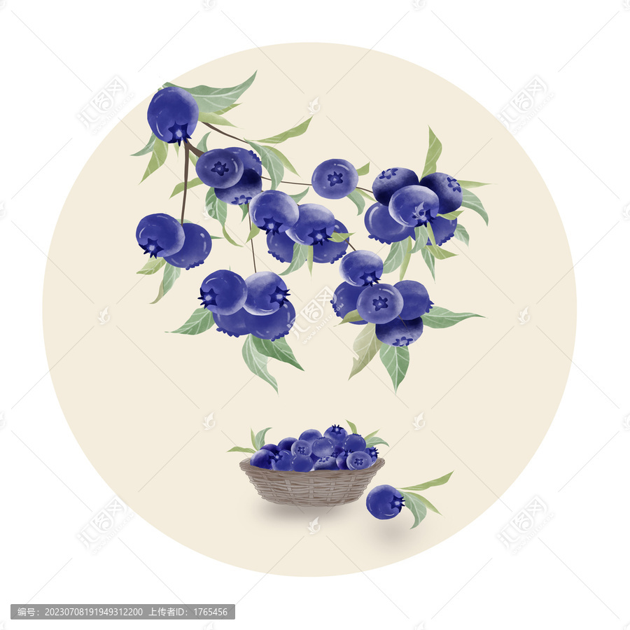 藍莓圓形小品