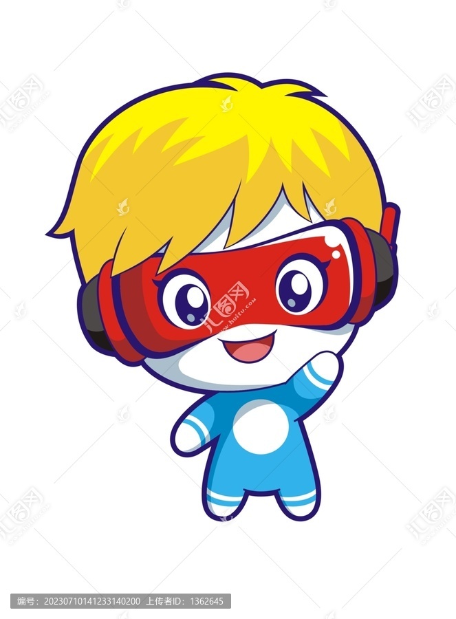 卡通可愛眼罩小男孩