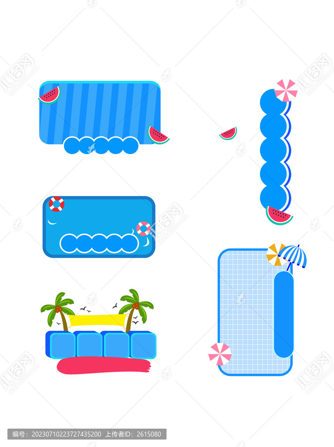 夏天藍色椰子樹海水