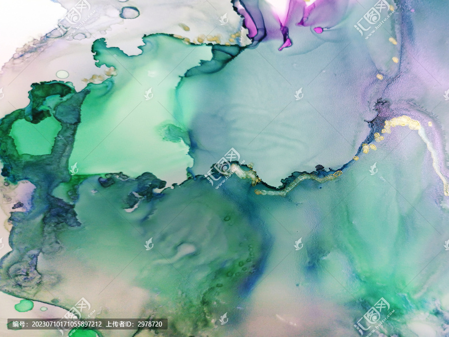綠色寫意水彩山水背景