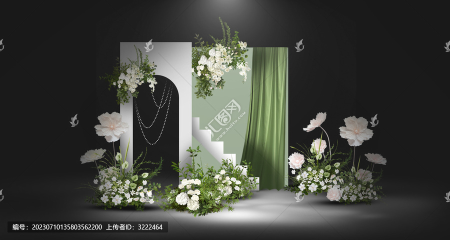 白綠色婚禮合影區(qū)