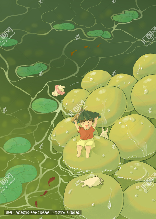 節(jié)氣夏日里的小男孩