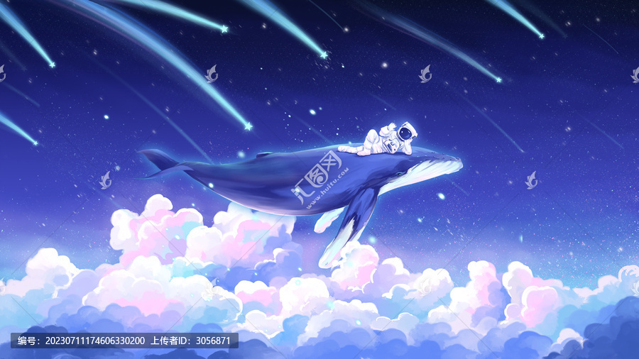 治愈系鯨魚與宇航員遨游宇宙