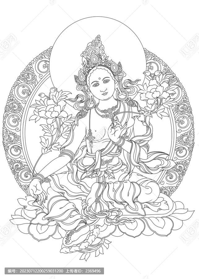 綠度母線稿