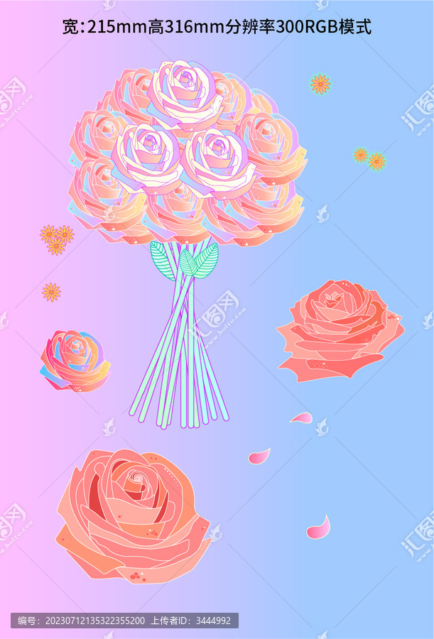 AI矢量玫瑰花