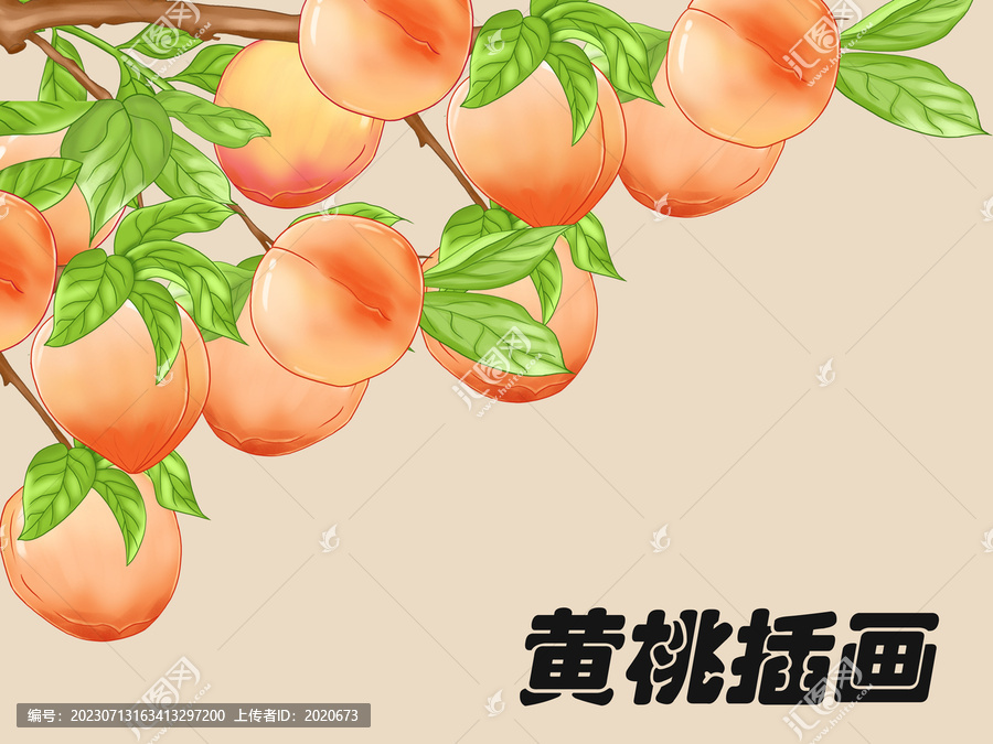 黃桃包裝插畫