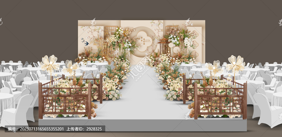 香檳中式婚禮效果圖