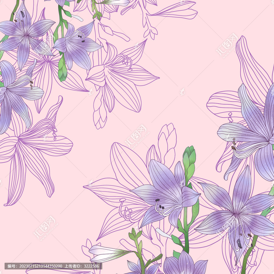 玉簪花圖案