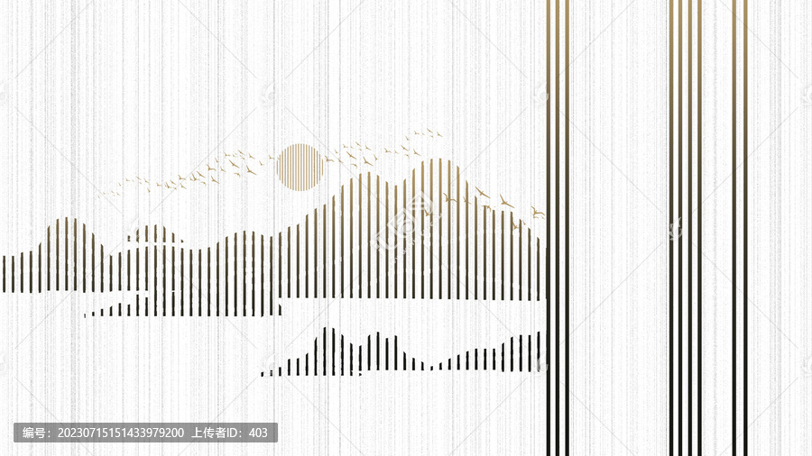 輕奢山水藝術(shù)背景墻壁畫