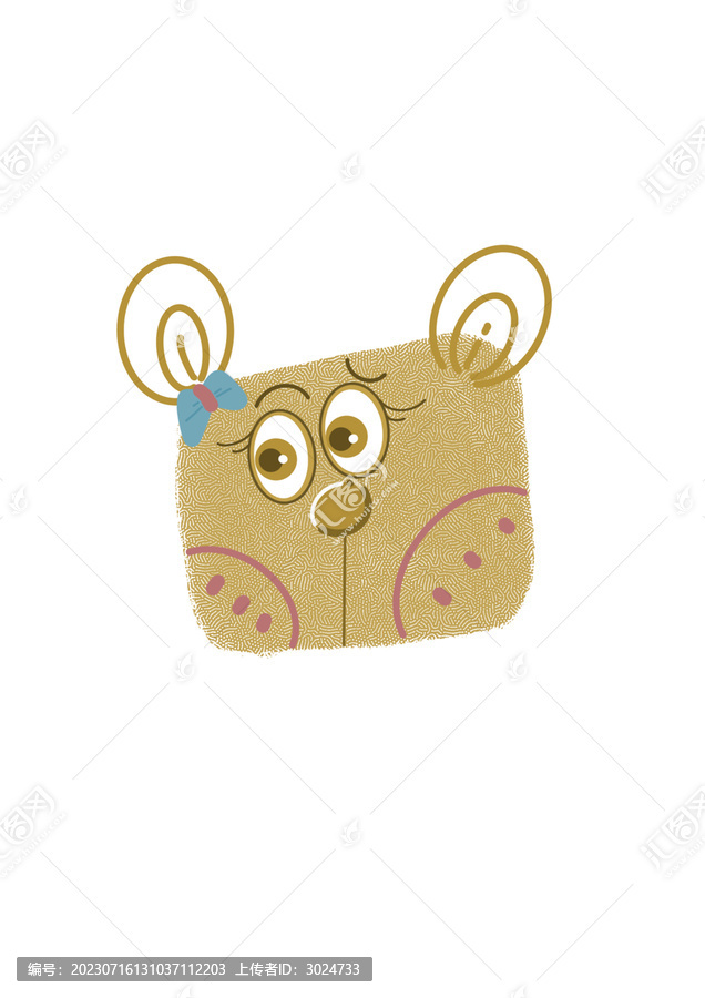 小清新動物卡通頭像圖案