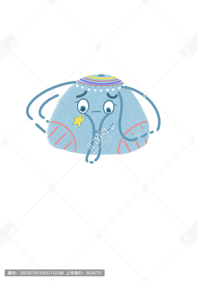 小清新大象動物卡通頭像圖案