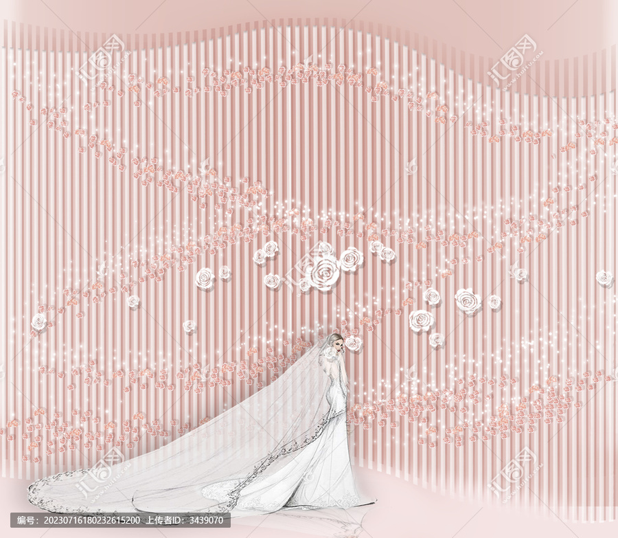粉色極簡(jiǎn)婚禮合影區(qū)