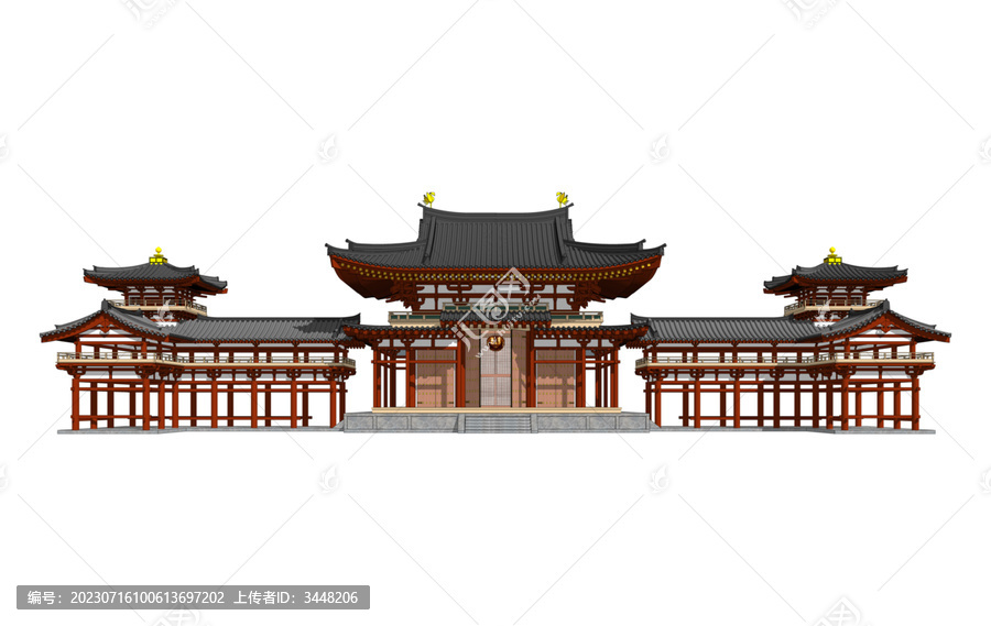 平等院鳳凰堂立面效果圖