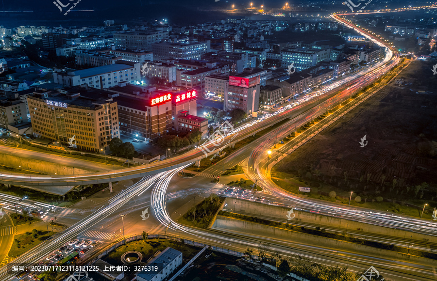 义乌环城南路城市交通夜景车流