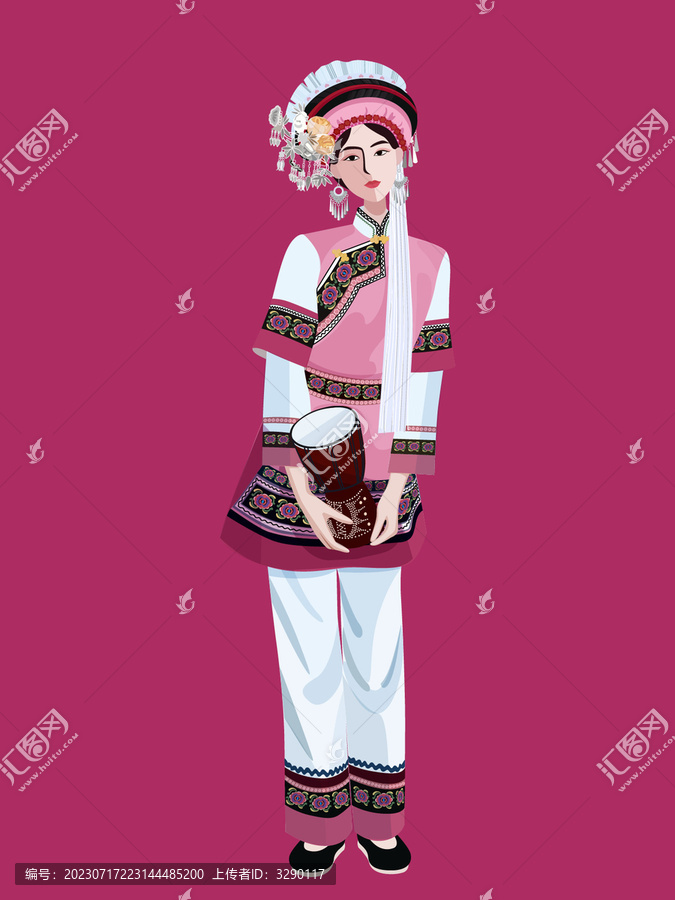白族女孩全身人物