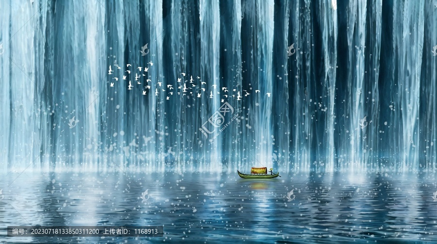 流水生財瀑布
