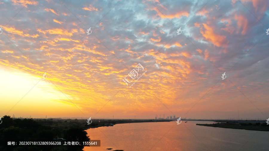 淮河夕阳晚霞