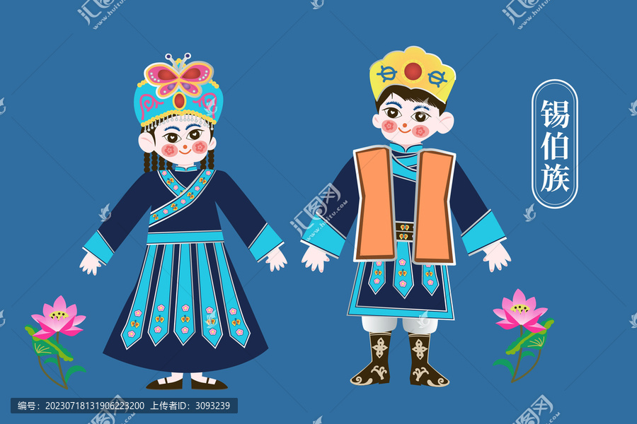 少數(shù)民族錫伯族插畫(huà)