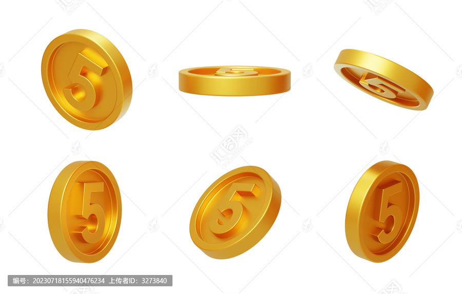 價值幸運金幣金額數(shù)字慶典3D