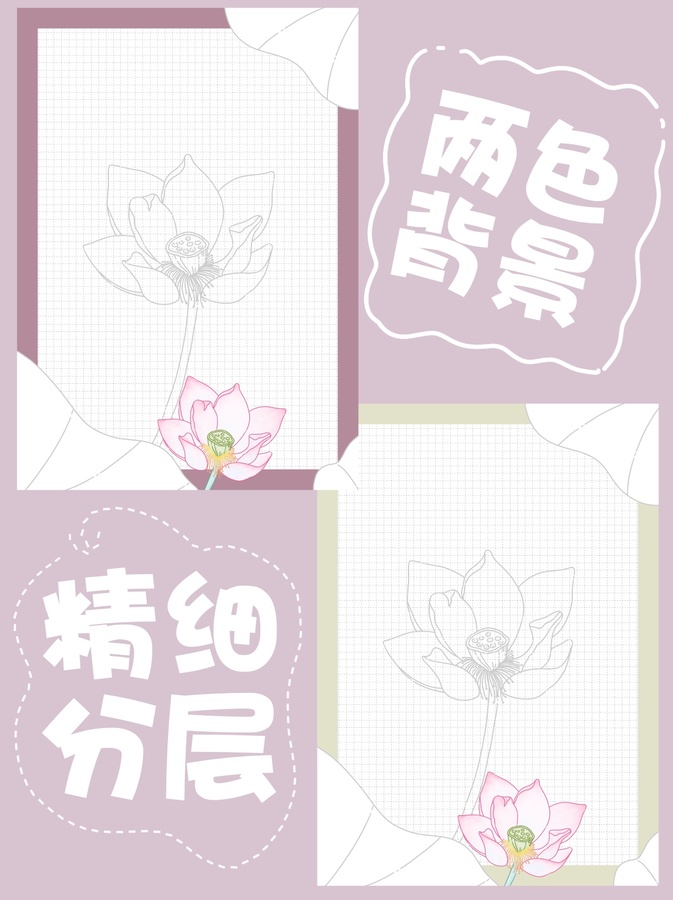 荷花拍紙本
