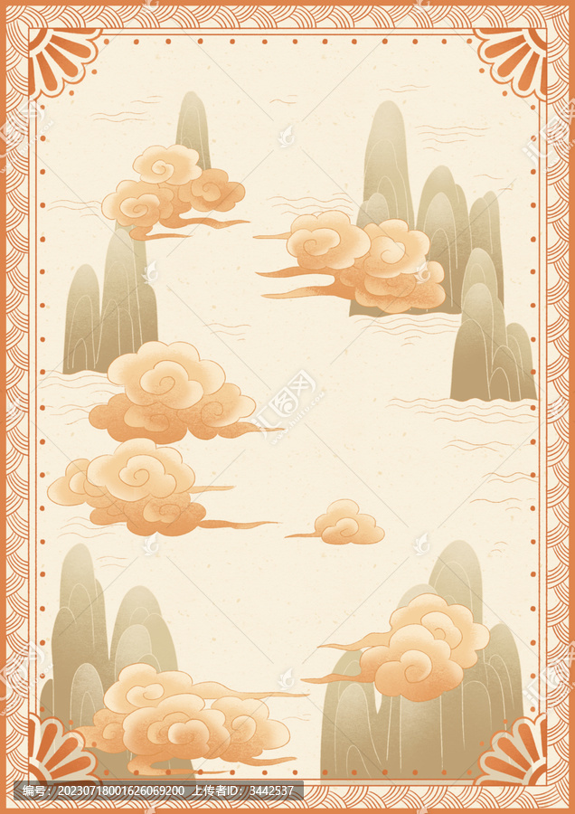 國(guó)風(fēng)邊框背景素材