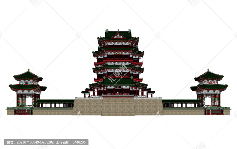滕王閣沿江立面效果圖