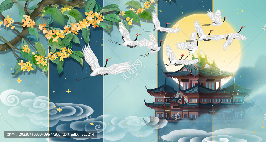 桂花古風(fēng)插畫