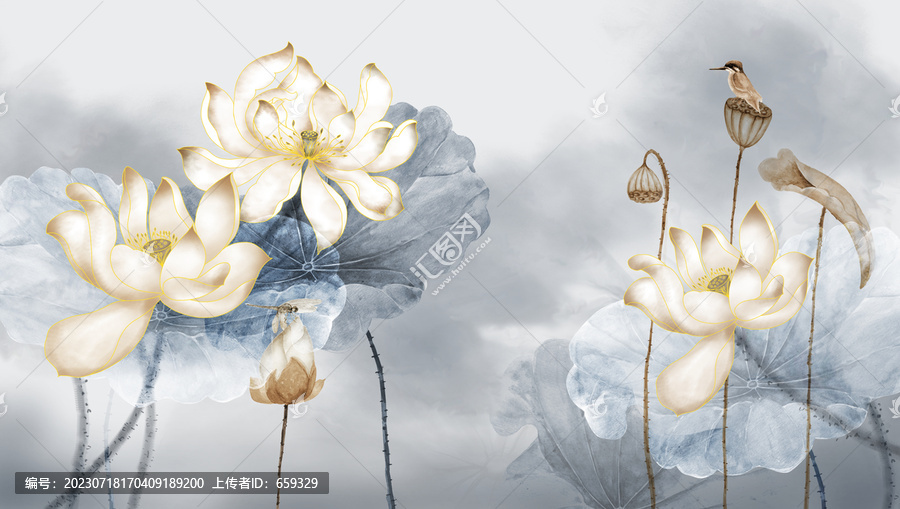 國(guó)畫(huà)荷花