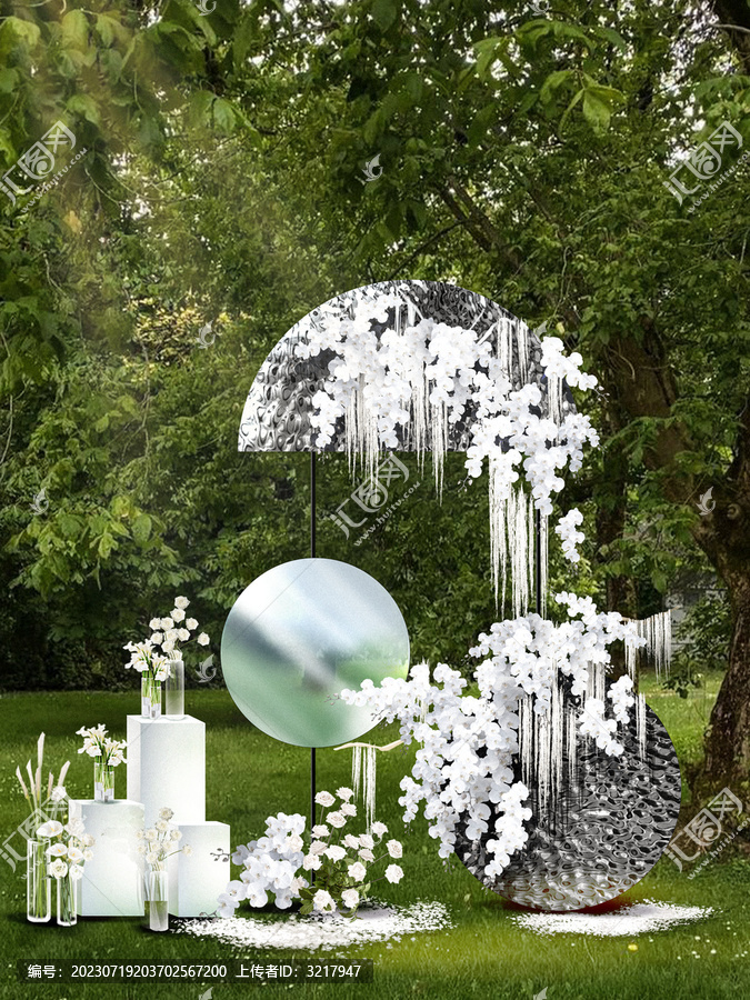 白綠鏡面婚禮小景