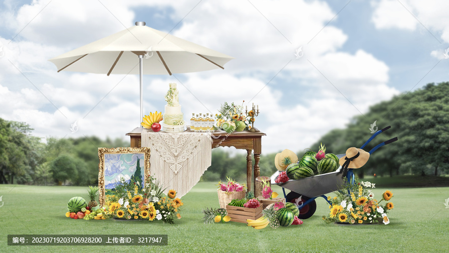 自然系水果婚禮甜品區(qū)