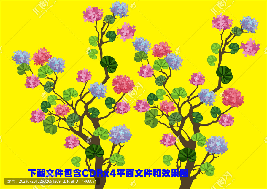 绣球花矢量绣球花绣球树花朵