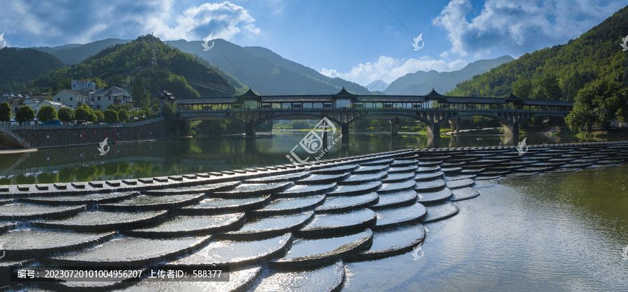 杭州富阳区龙鳞坝航拍