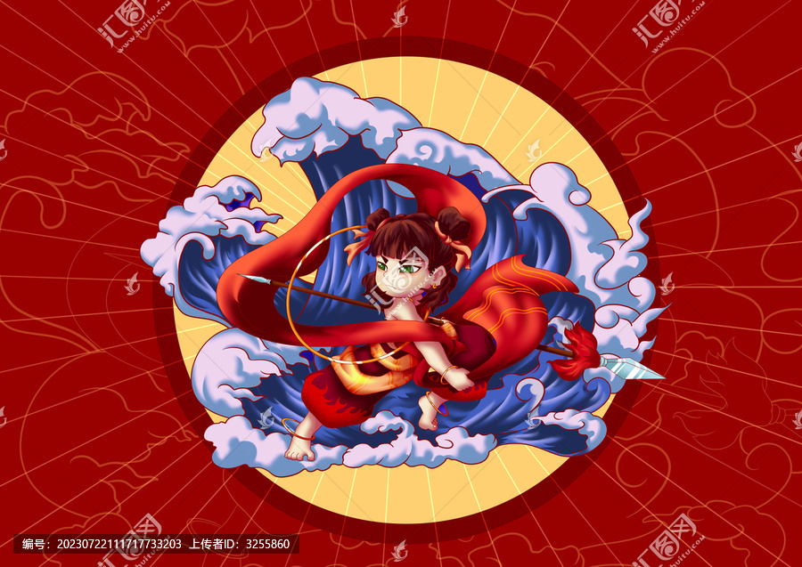 國(guó)風(fēng)哪吒卡通新形象
