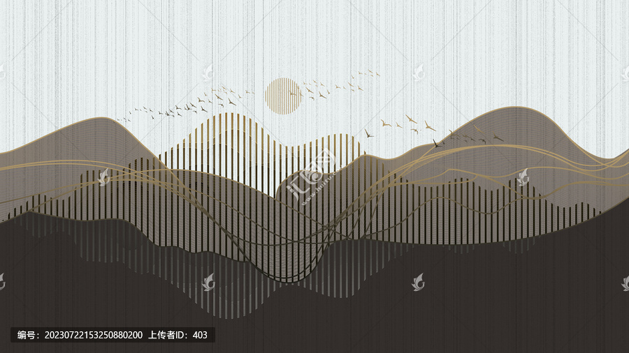 意境抽像山水背景墻壁紙