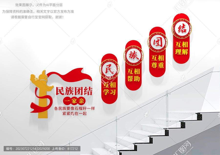 民族團(tuán)結(jié)樓梯文化墻