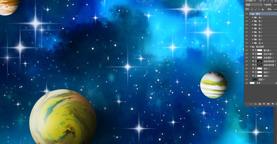 藍色星空背景