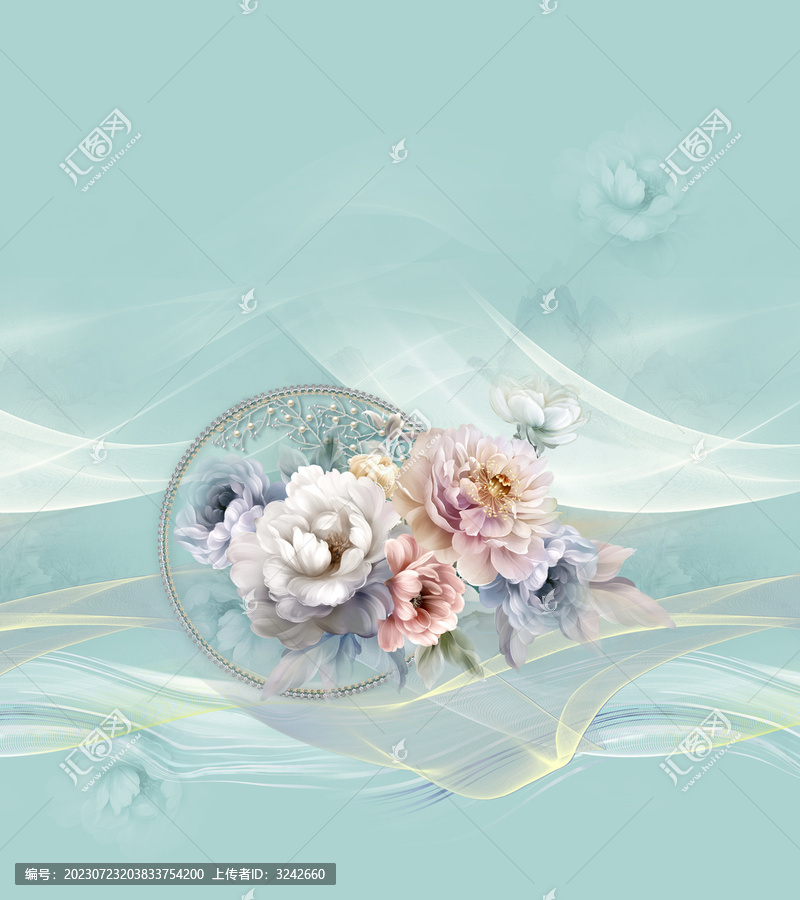 時尚牡丹花